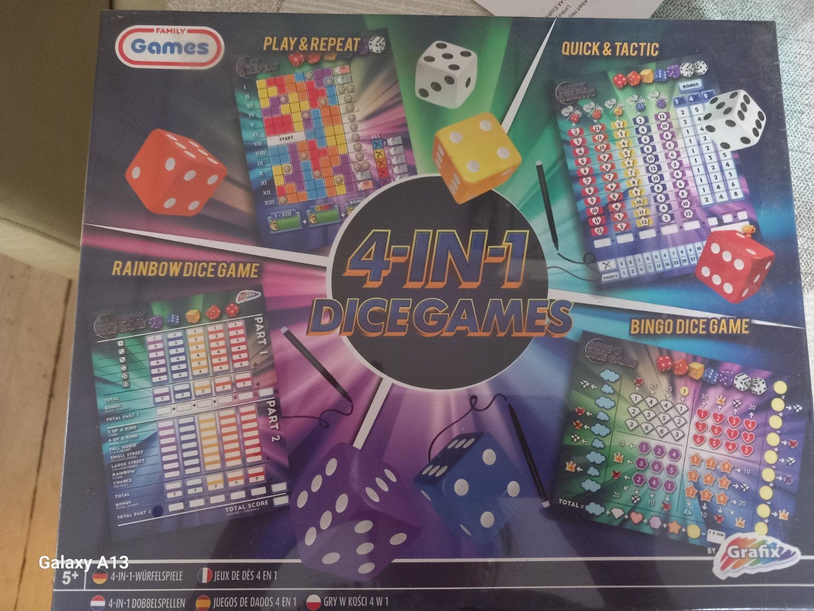 4-in-1 Dicegames - Familie dobbelspellen, Hobby en Vrije tijd, Gezelschapsspellen | Bordspellen, Een of twee spelers, Ophalen