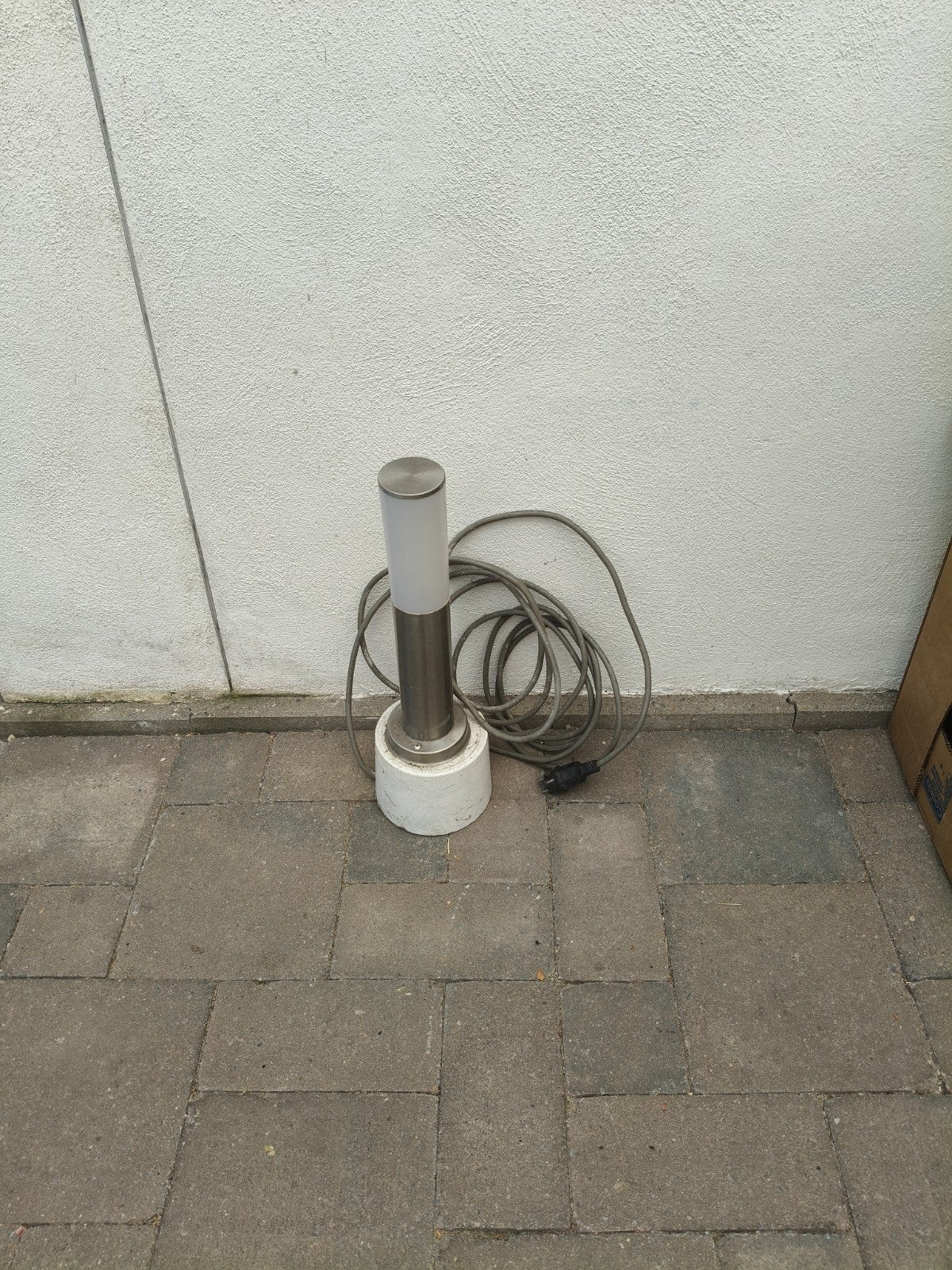 Buitenlamp staand - RVS met kunststof kap, Ophalen, Gebruikt, Staande lamp, Netvoeding