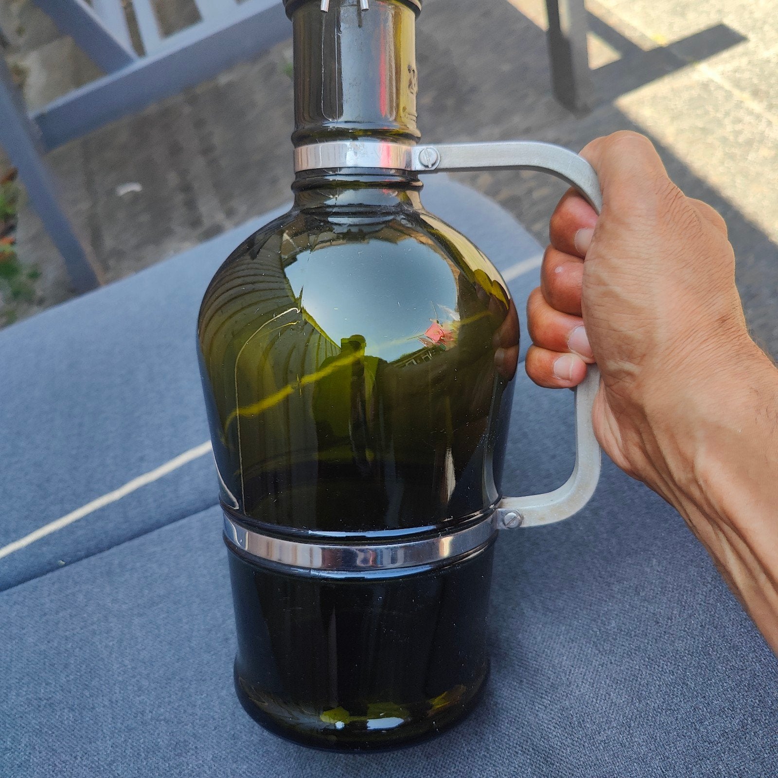 Sint Christoffel bierfles 2 liter - verzamelaar/decoratie, Ophalen of Verzenden