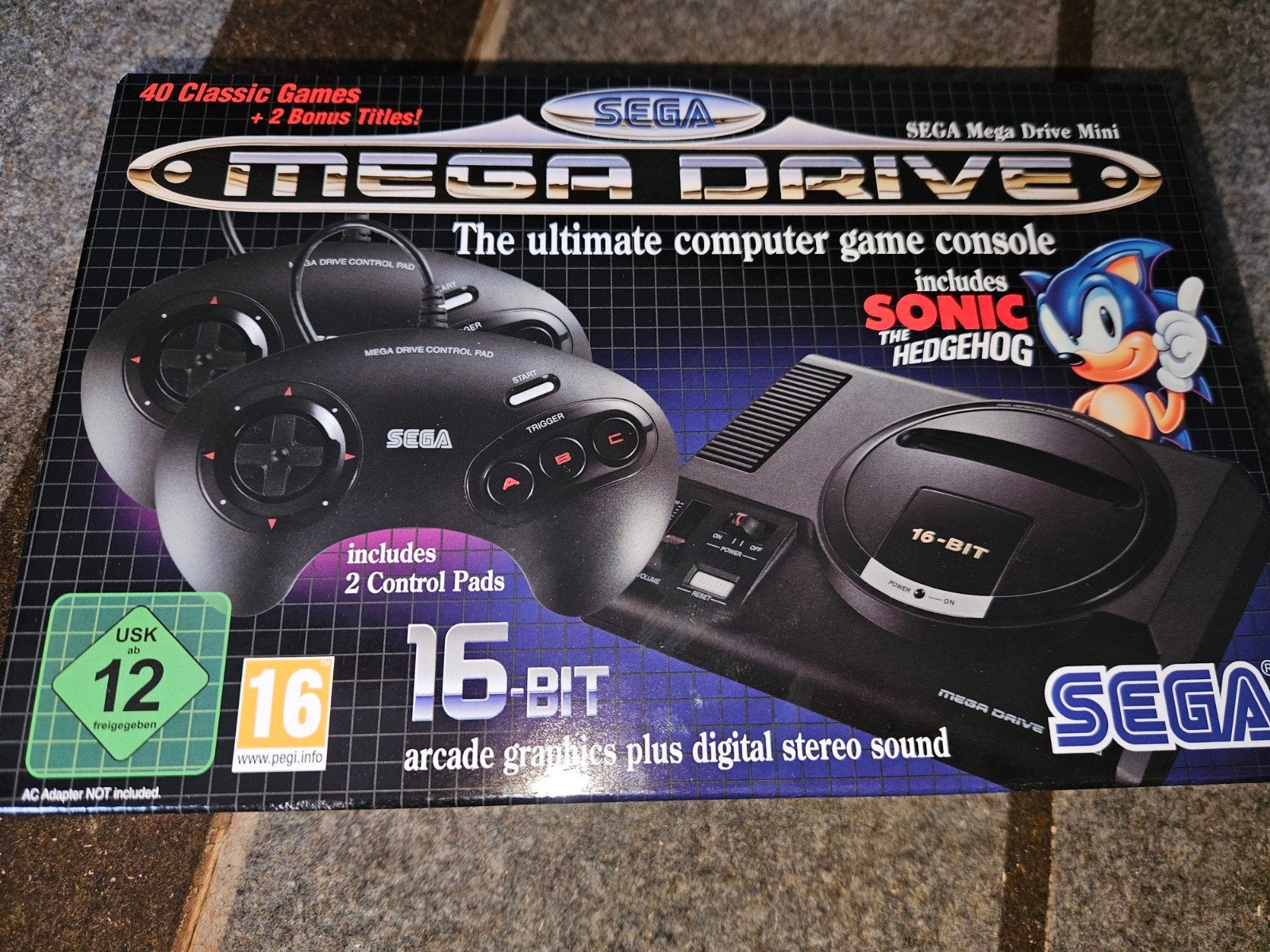 Sega Mega Drive Mini - 40 klassieke games + 2 bonusgames, Spelcomputers en Games, Spelcomputers | Sega, Met games, Mega Drive