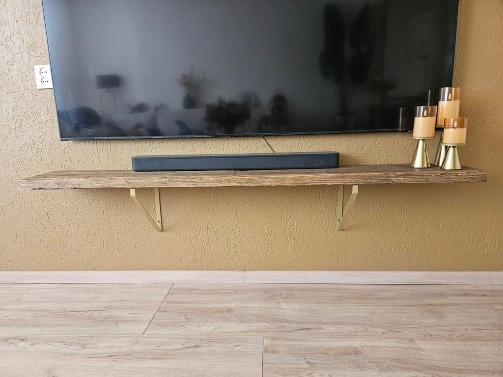 Houten wandplank met beugels, Ophalen of Verzenden, 25 tot 50 cm, 50 tot 100 cm, Minder dan 100 cm