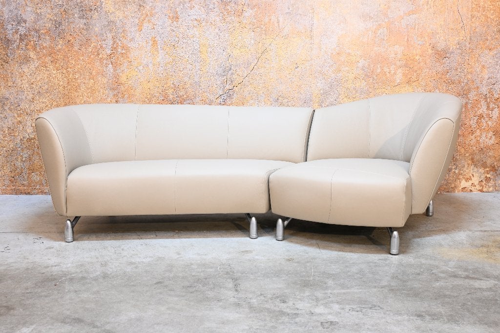 NIEUW beklede UNIEKE leren Leolux Pupilla design hoekbank, 250 tot 300 cm, Leolux, Leolux, Hoekbank