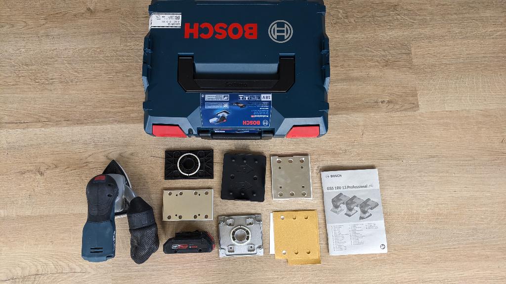 Bosch Professional GSS 18V-13  met accessoireset en L-Boxx, Ophalen, Zo goed als nieuw, Minder dan 600 watt, Vlakschuurmachine