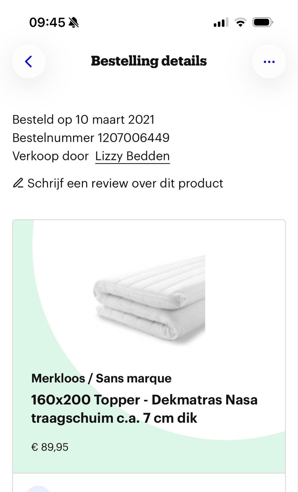 160x200 Topper - Dekmatras Nasa traagschuim c.a. 7 cm dik, Huis en Inrichting, Slaapkamer | Matrassen en Bedbodems, Ophalen, Matras