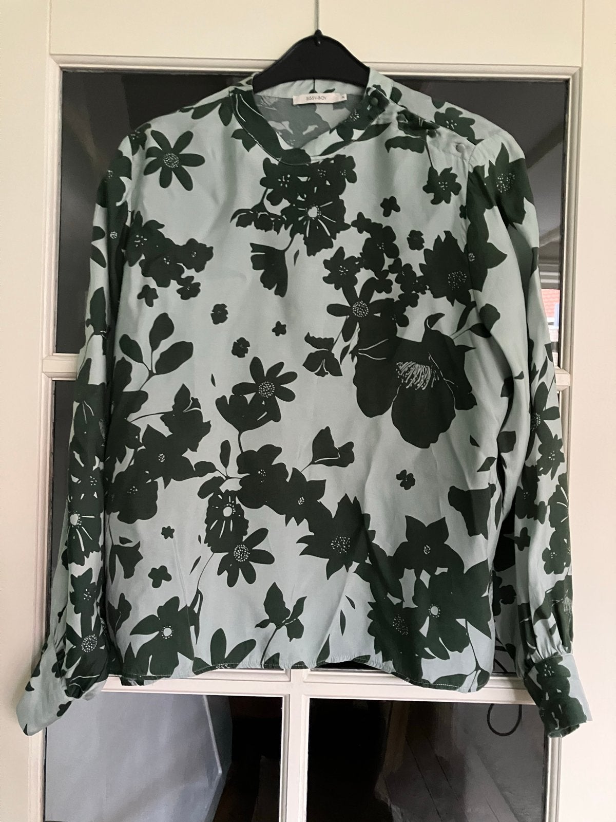 Sissy Boy XL Groene Blouse met Bloemprint - Vegan Cupro, Kleding | Dames, Ophalen of Verzenden, Gedragen, Maat 46/48 (XL) of groter