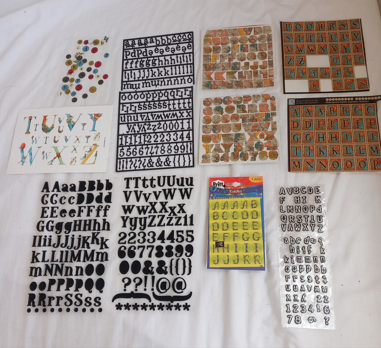 stickervellen met letters en cijfers, Ophalen of Verzenden, Zo goed als nieuw, Stickers en Plaatjes
