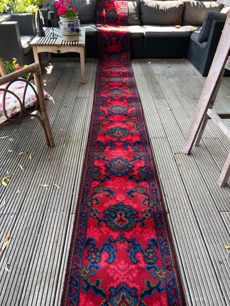 Fleurige vintage traploper, Gebruikt, Vintage, 200 cm of meer, Rechthoekig