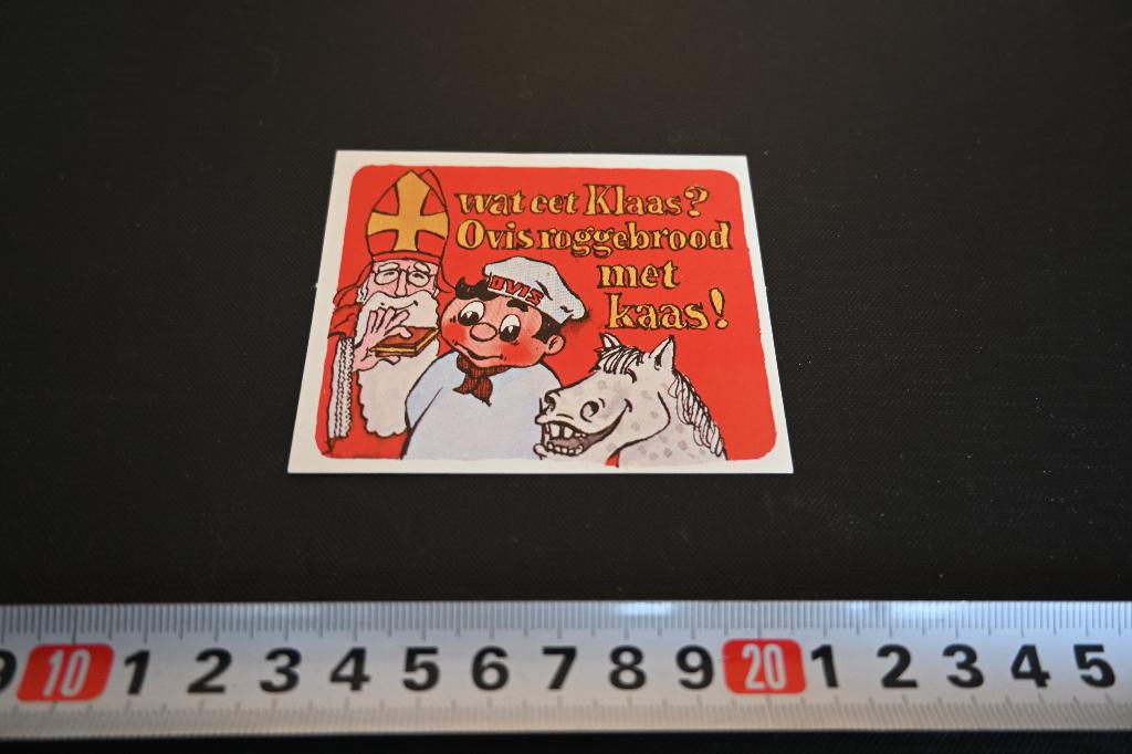 sticker Strip Eat eet Klaas ? OVIS Roggebrood met kaas !, Verzamelen, Ophalen, Zo goed als nieuw
