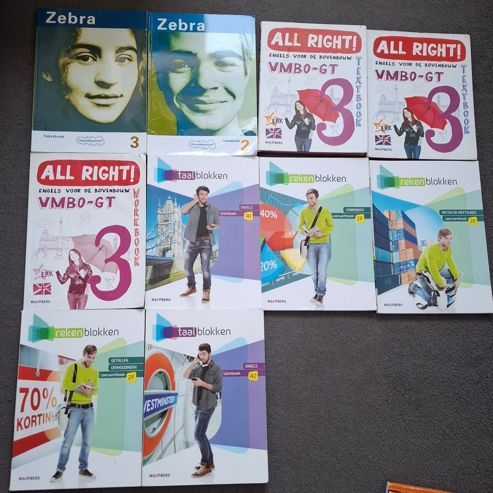 Diverse schoolboeken, Engels, Malmberg, Ophalen, Gelezen