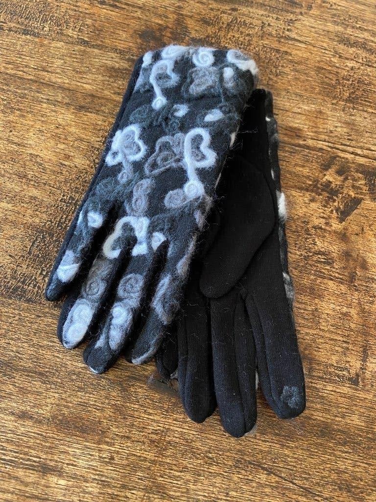 Handschoenen zwart met vilt bewerkt, Ophalen of Verzenden, Nieuw, Maat 38/40 (M), Handschoenen