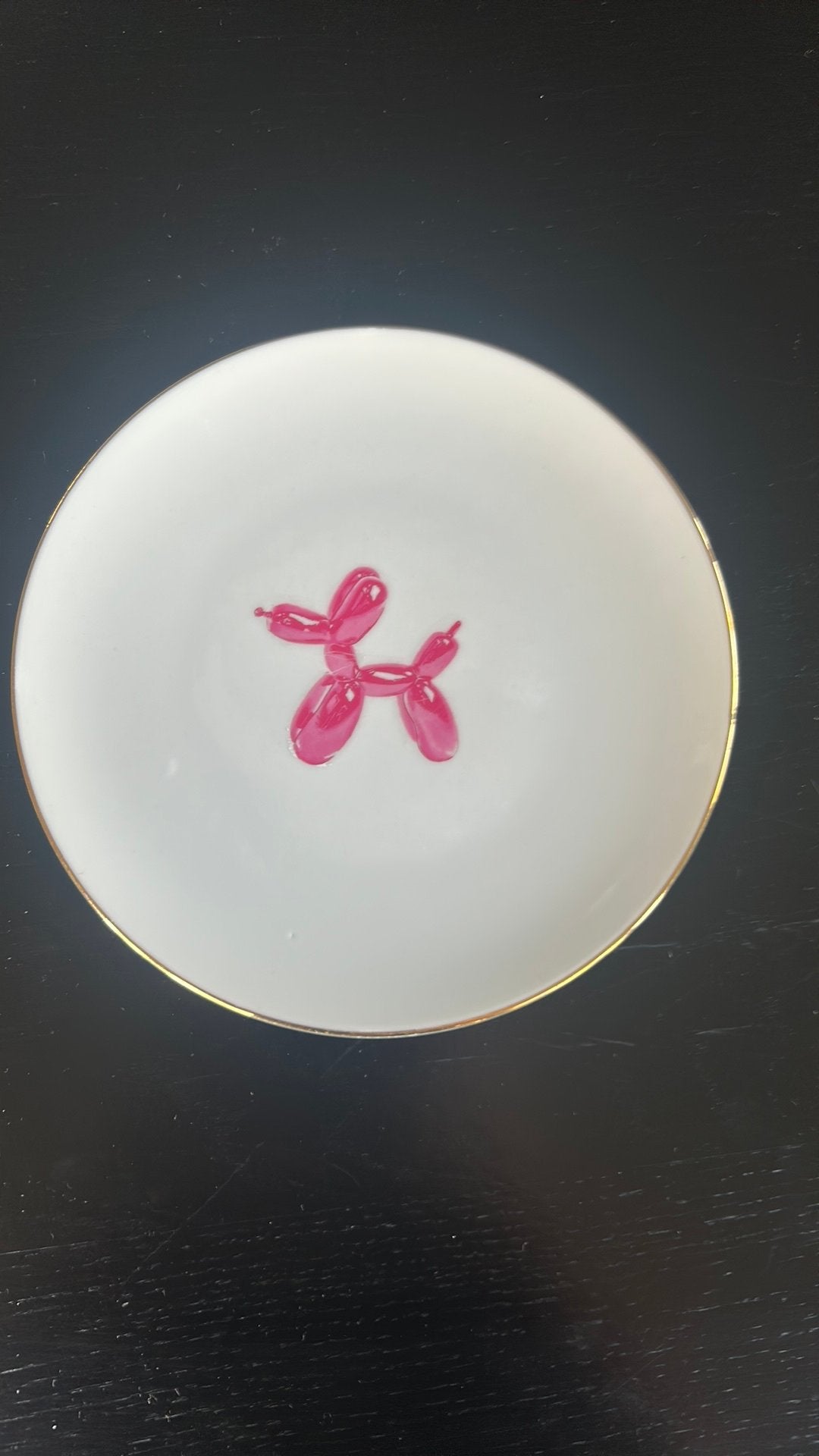 Wandbord 19 cm. Ballonpoedel, Ophalen of Verzenden, Zo goed als nieuw, Goud, Handen en Nagels