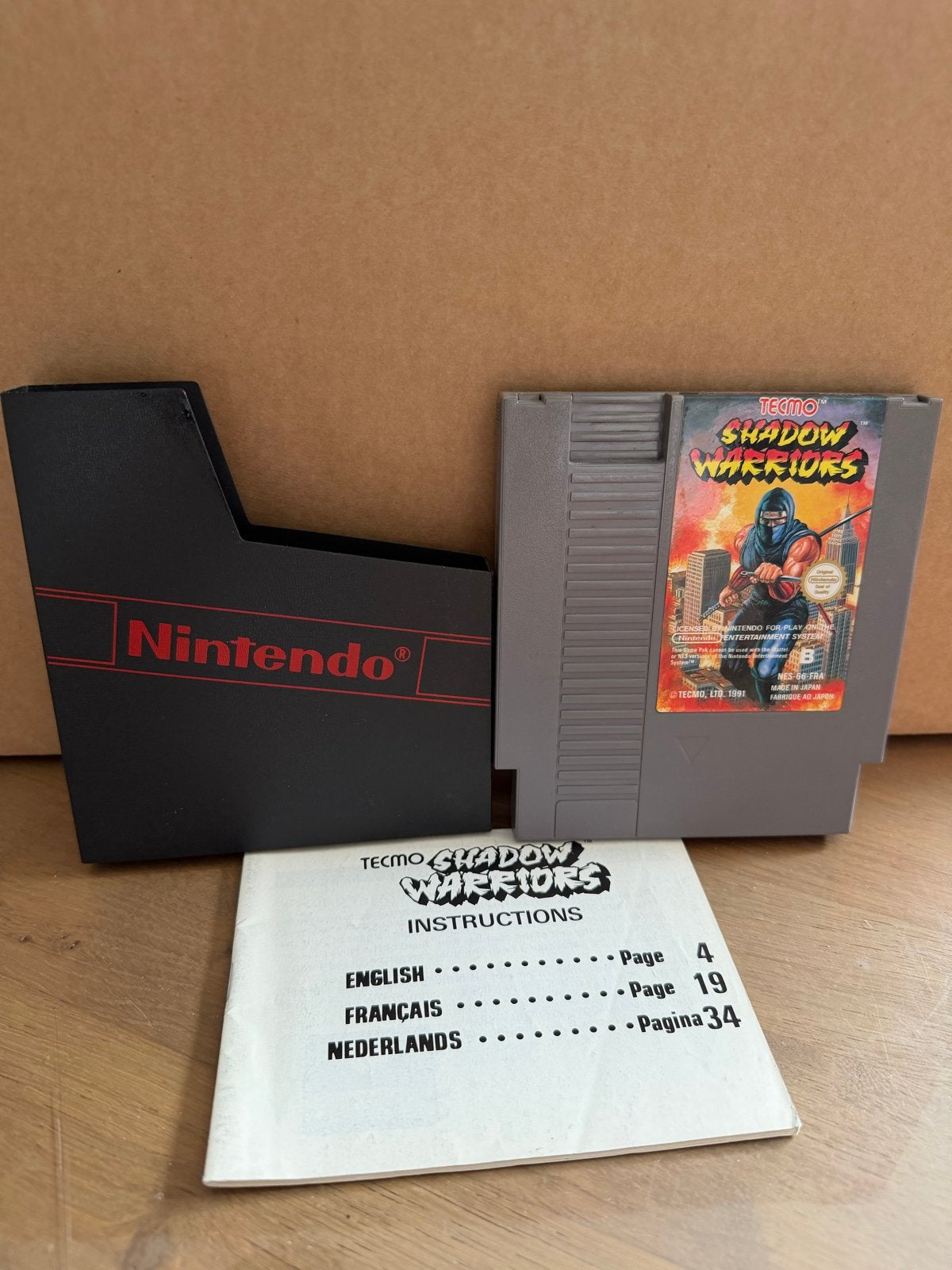Shadow Warriors NES met handleiding en hoes, Spelcomputers en Games, Gebruikt, Vechten, 1 speler, Ophalen of Verzenden