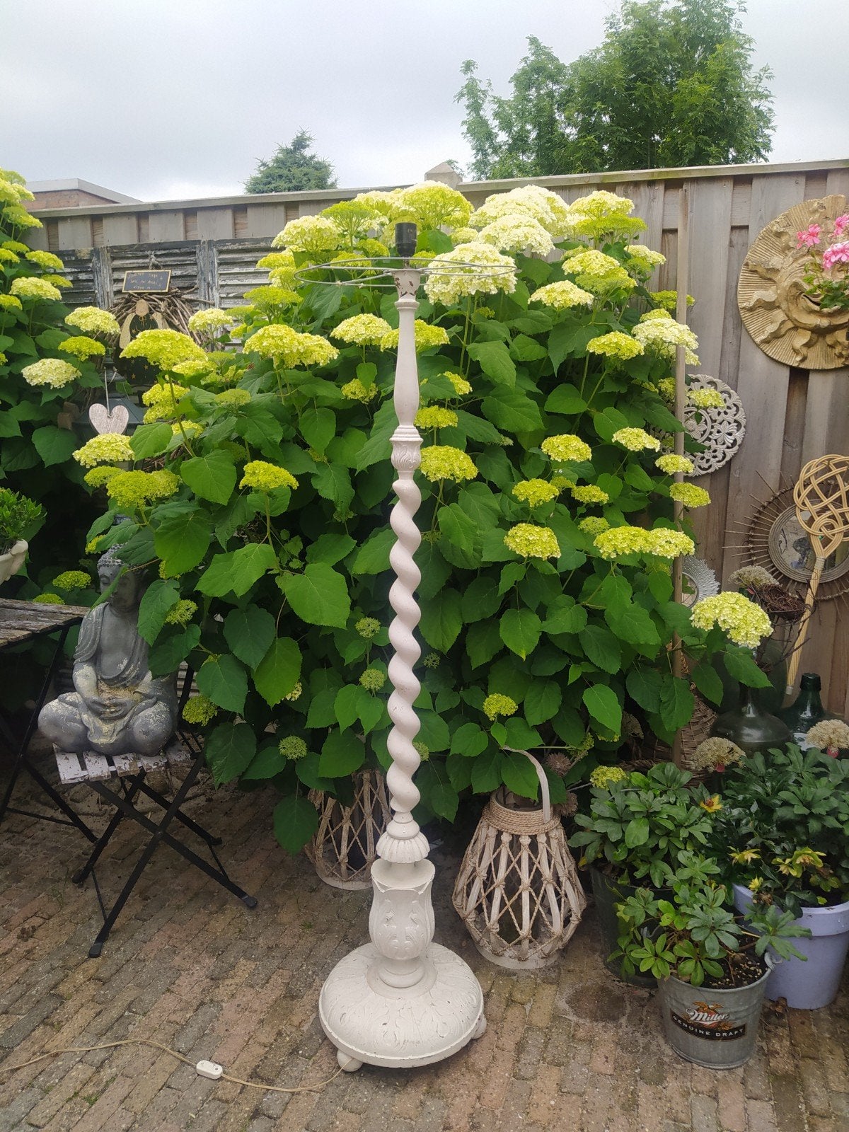 Brocante grote vloerlamp wokkel zonder kap, Ophalen of Verzenden