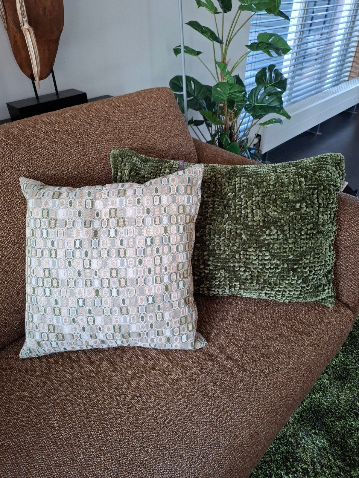 sierkussens, Huis en Inrichting, Ophalen of Verzenden, Zo goed als nieuw, Groen, Rechthoekig