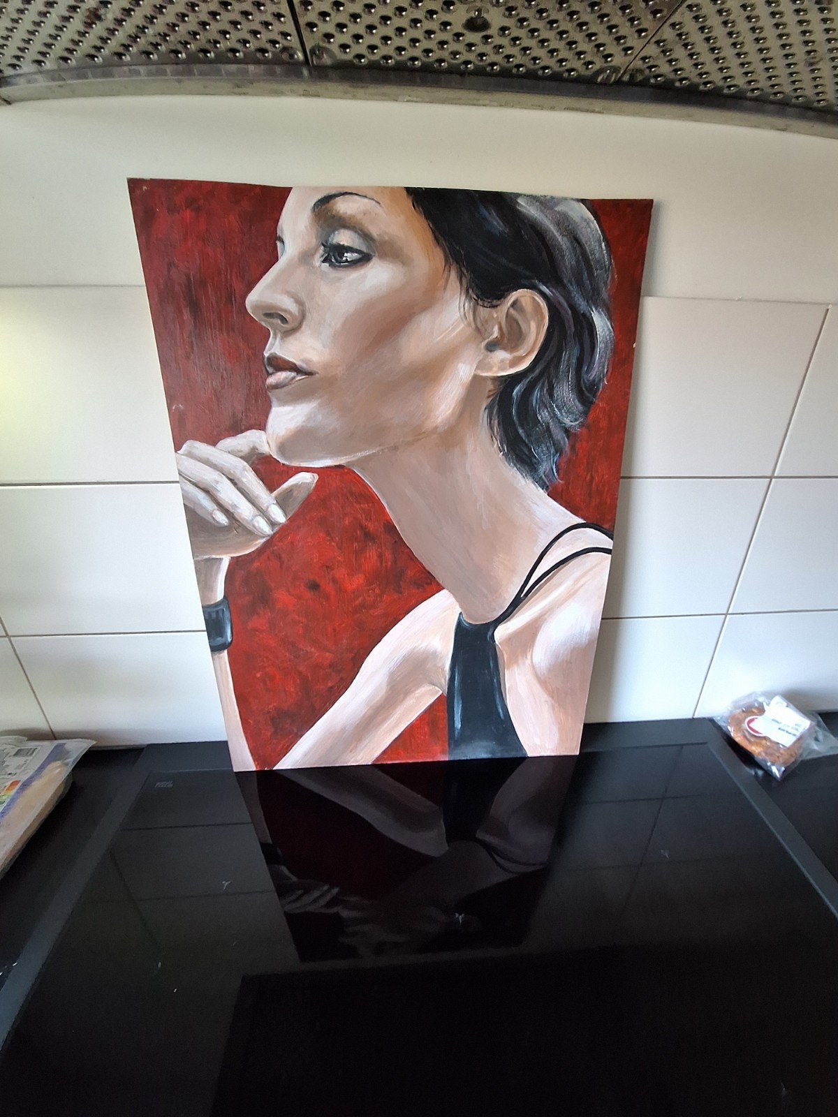 Vrouwelijk Portret Olieverf Schilderij op Paneel, Ophalen of Verzenden