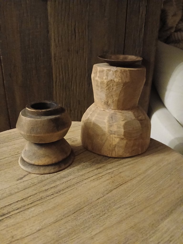 Houten kandelaars, Bruin, Overige merken, Ophalen of Verzenden, Zo goed als nieuw