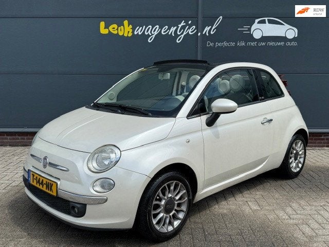 Fiat 500 C 1.2 Lounge Cabrio Automaat *parelmoer *p-sensor, Auto's, Fiat, Gebruikt, 1242 cc, 4 stoelen, Leder en Stof
