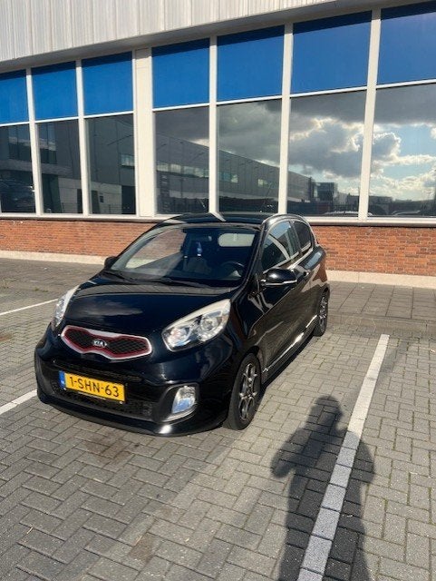 Kia Picanto 1.0 Cvvt 3-DRS 2013 Zwart, Auto's, Voorwielaandrijving, Stof, Euro 6, 400 kg