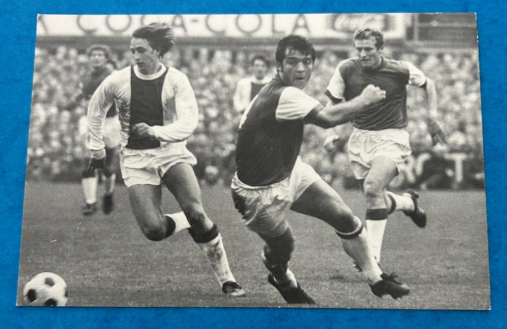 Johan Cruyff - Spelerskaart, Verzamelen, Sportartikelen en Voetbal, Verzenden, Zo goed als nieuw, Ajax, Spelerskaart