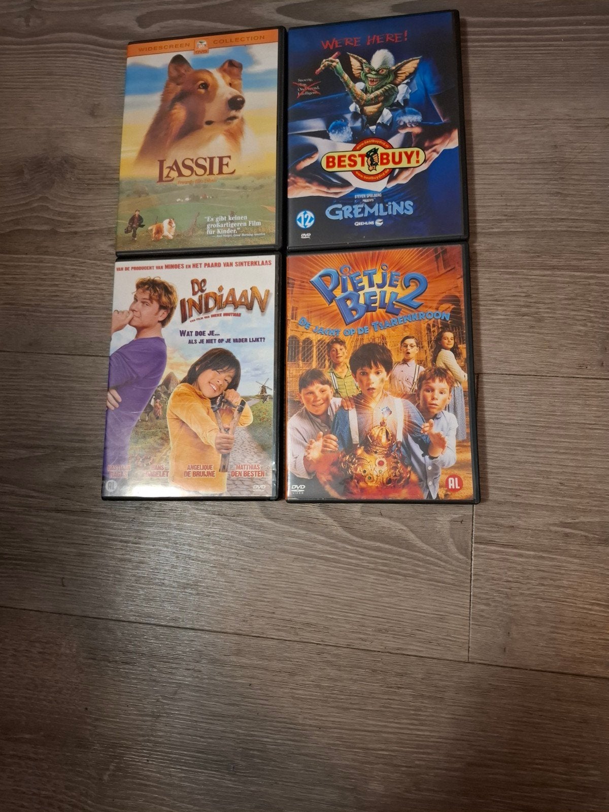 DVD-collectie: Lassie, Gremlins, De Indiaan, Pietje Bell 2, Ophalen of Verzenden