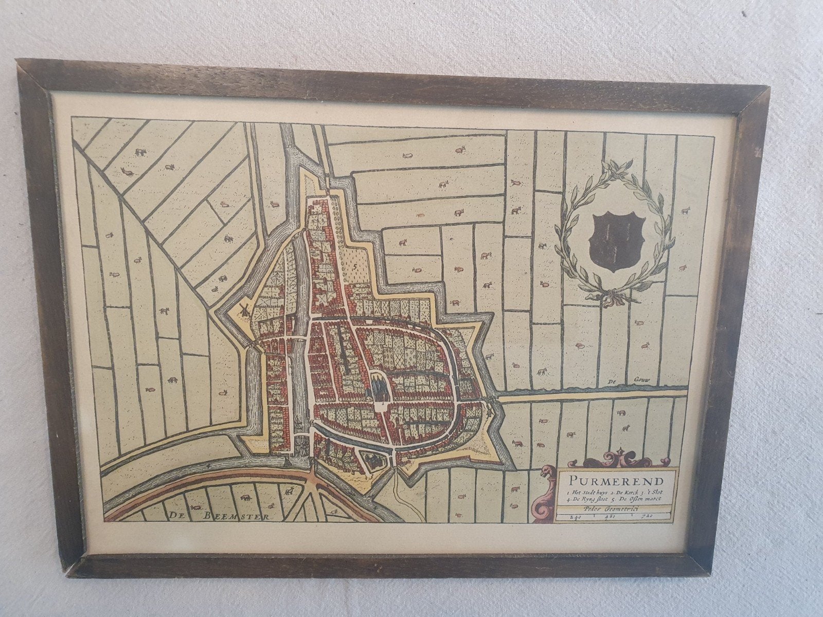 orig. Purmerend Stadsplattegrond vogelvlucht J Blaeu 1649, Ophalen