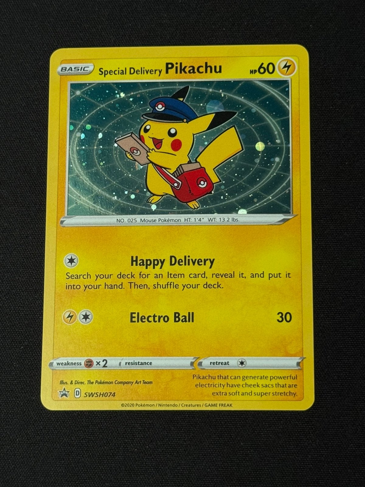 Special Delivery  Pikachu SWSH 074 - Promo, Ophalen of Verzenden, Zo goed als nieuw, Losse kaart