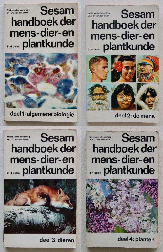 Sesam handboek der mens- dier- en plantkunde (4 delen), Ophalen of Verzenden, Zo goed als nieuw, Natuur algemeen, J.C. van der Steen