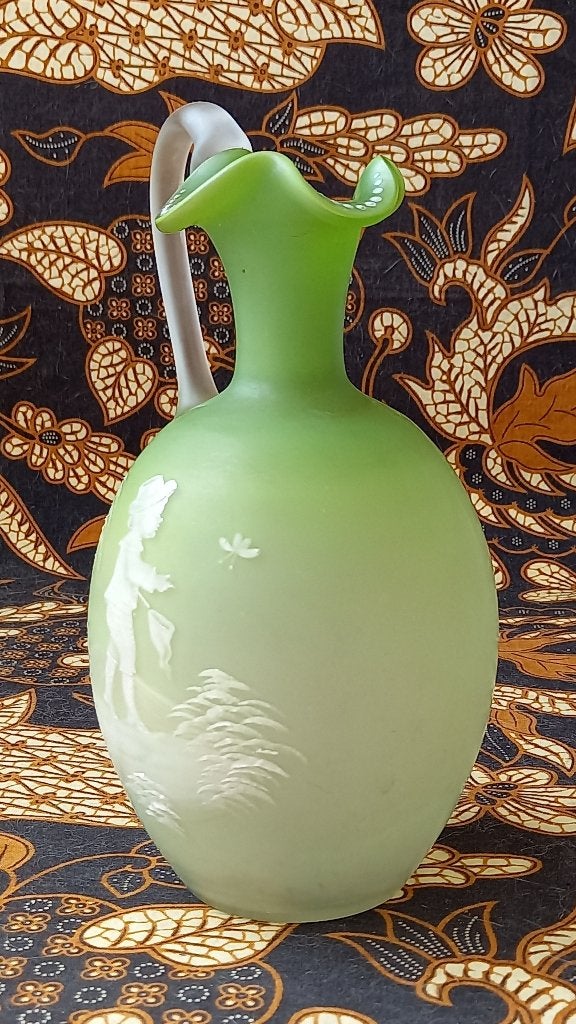 Prachtige antieke Mary Gregory kan uit Amerika 21,3 cm., Ophalen of Verzenden