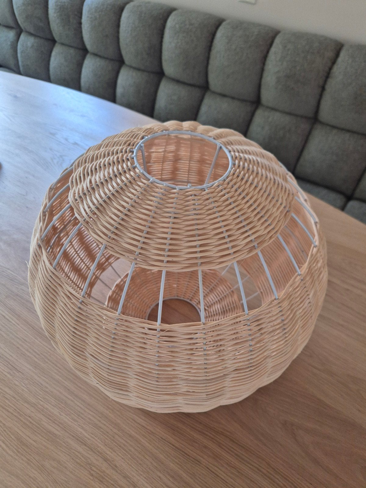 2x QAZQA Rattan (rotan) hanglamp. Nieuw in verpakking. Ø40 c, Huis en Inrichting, Ophalen, Natuurlijk materiaal, Nieuw, E27 (groot)
