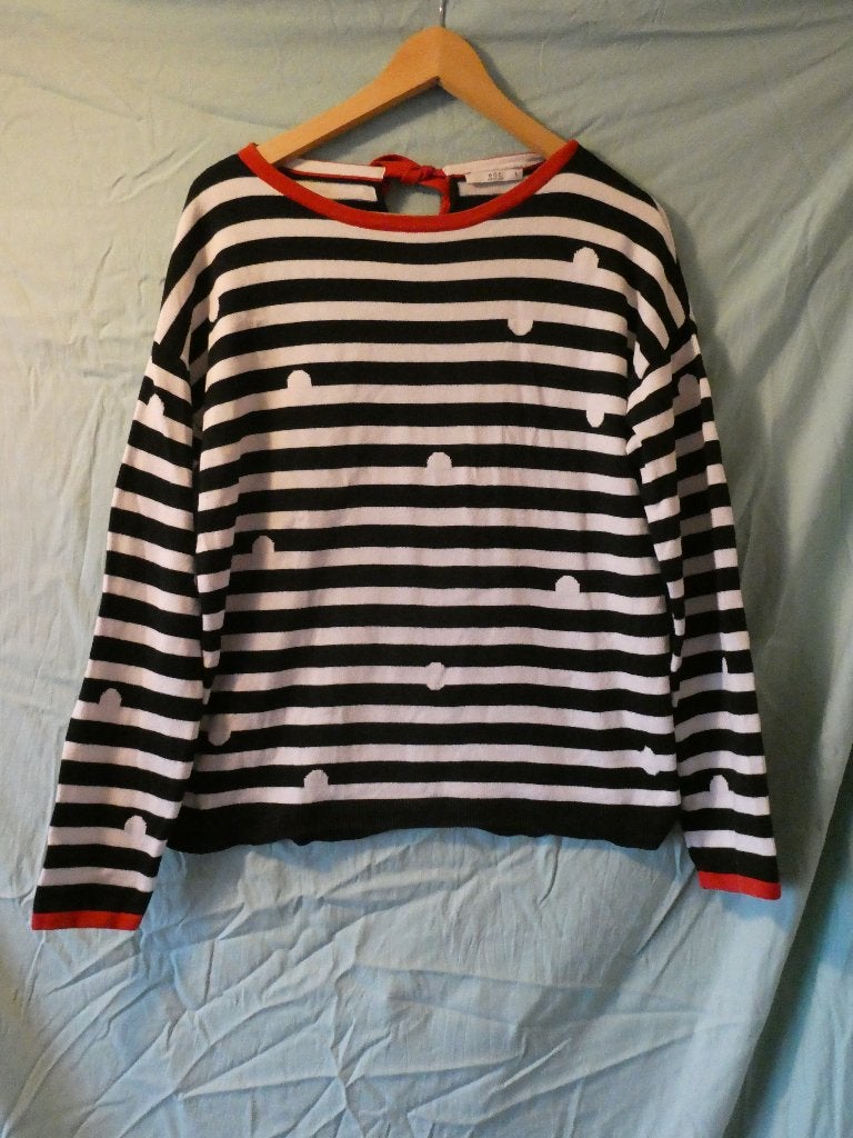 Trui met strepen mt L, Kleding | Dames, Zwart, Maat 42/44 (L), Ophalen of Verzenden, Zo goed als nieuw