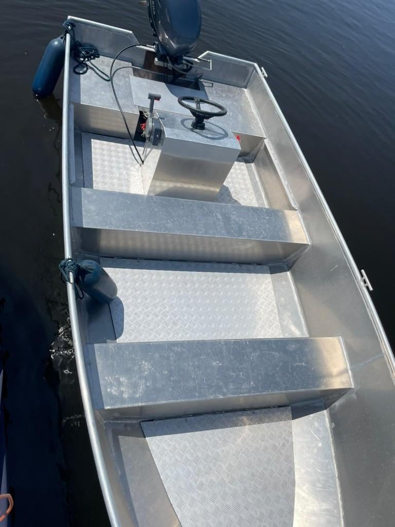 Stevig aluminium boot + Yamaha 25 pk buitenboordmotor!, Watersport en Boten, Ophalen, 10 tot 30 pk, Aluminium, Zo goed als nieuw