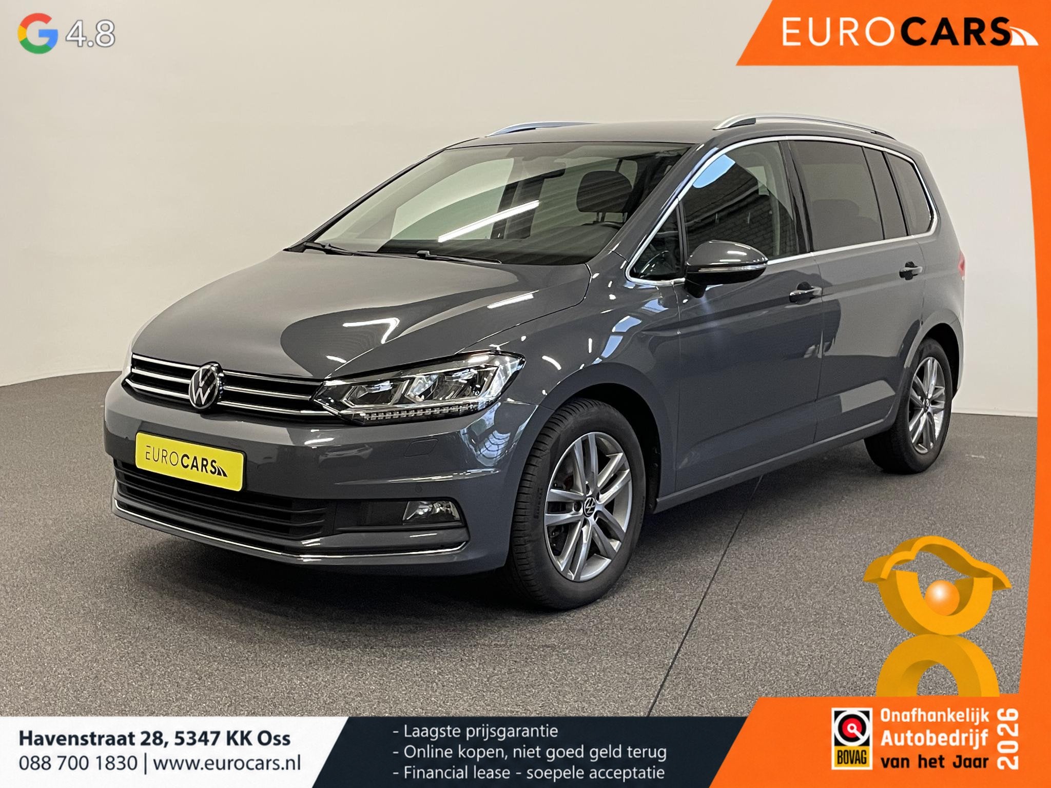 Volkswagen Touran 1.5 TSI DSG Highline Navigatie Parkeersens, Auto's, 15 km/l, 4 cilinders, 150 pk, 7 stoelen