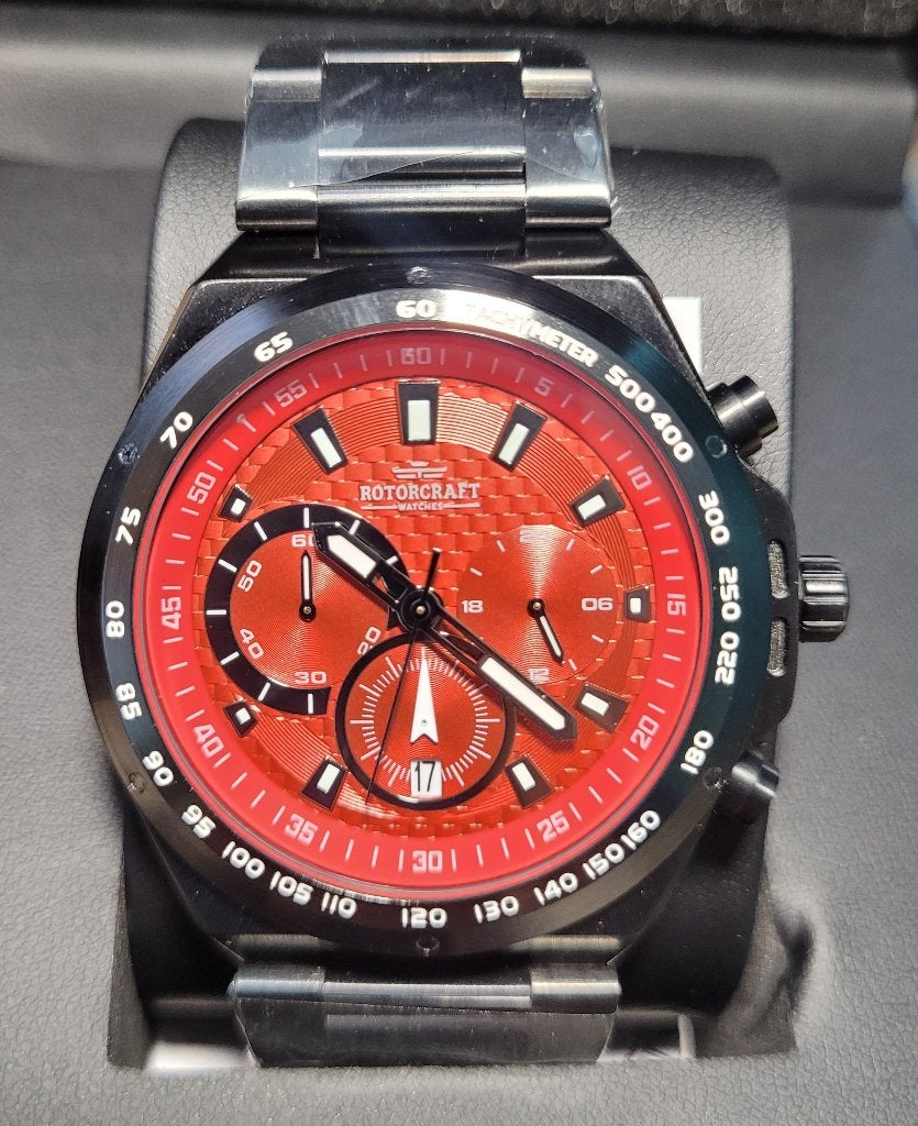 Rotorcraft Raptor RC7103 Sport Chrono Nieuw! t.w.v € 509-,, Zwart, Nieuw, Ophalen of Verzenden, Waterdicht