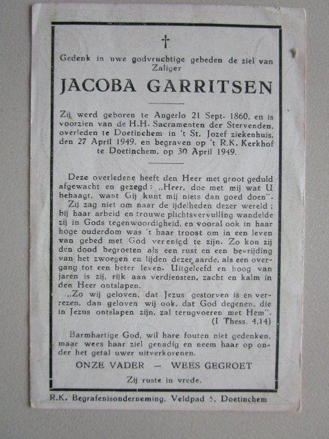 2 Bidprentjes voor 1950, Verzamelen, Verzenden, Bidprentje