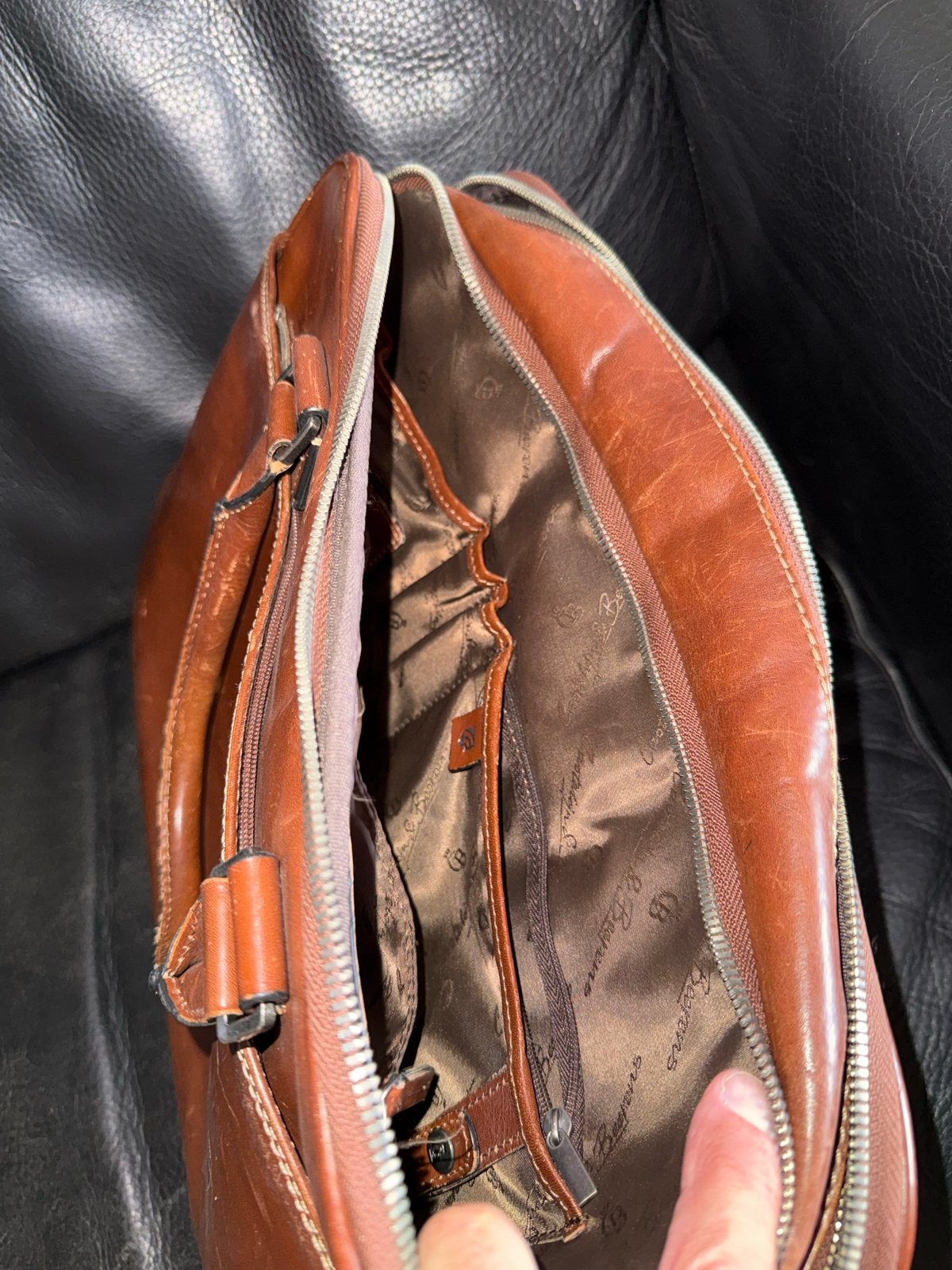 Leren aktetas/laptoptas - Bruin, 40 tot 60 cm, Gebruikt, Bruin, 35 tot 55 cm