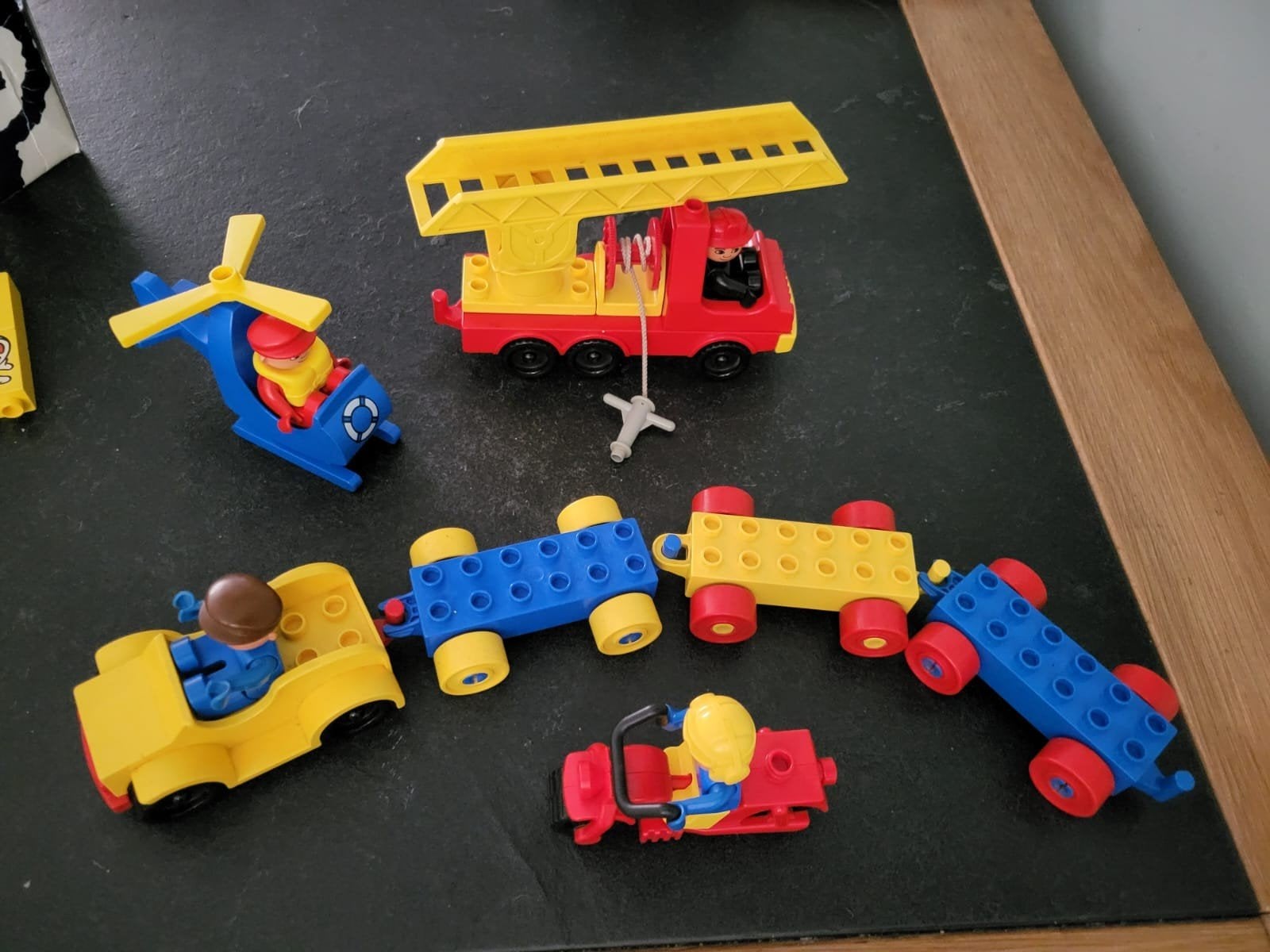 Duplo helicopter, brandweerauto, auto met aanhangers, Ophalen of Verzenden, Duplo