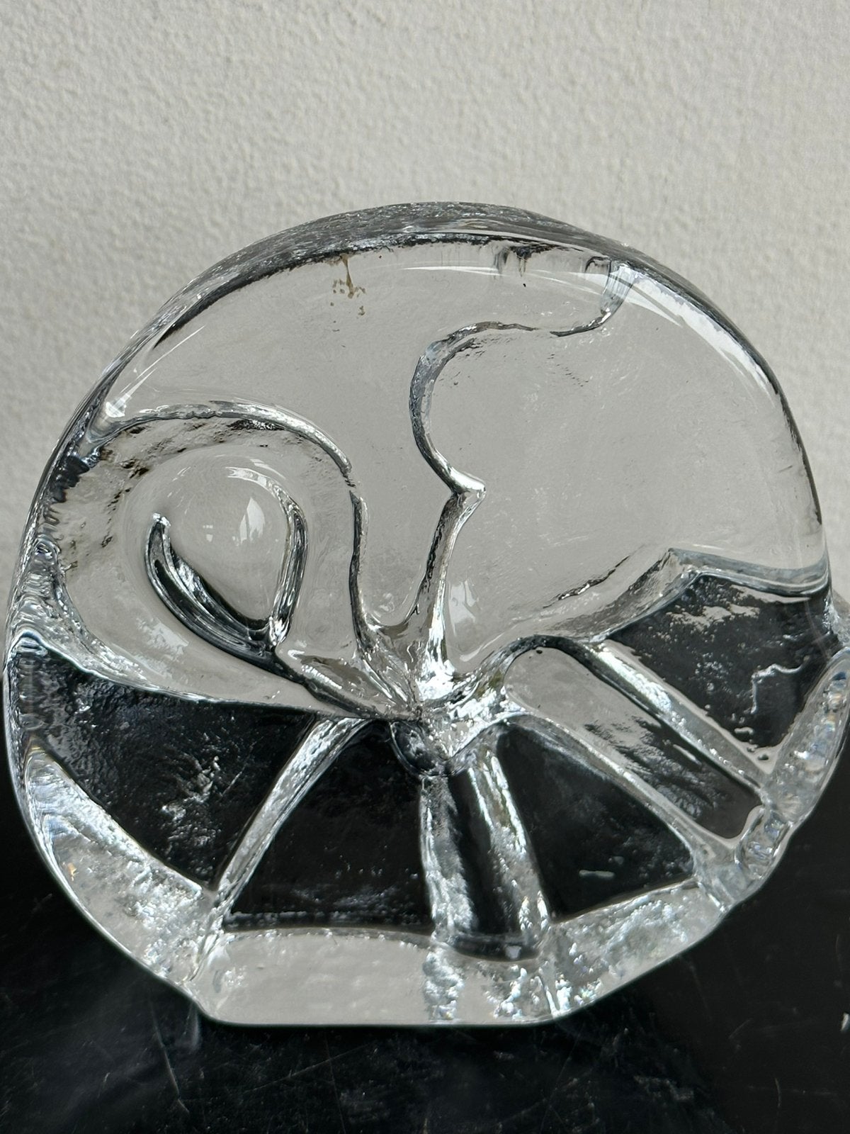 Royal Leerdam presse papier beeld Vogel relief 11 cm, Ophalen of Verzenden, Gebruikt