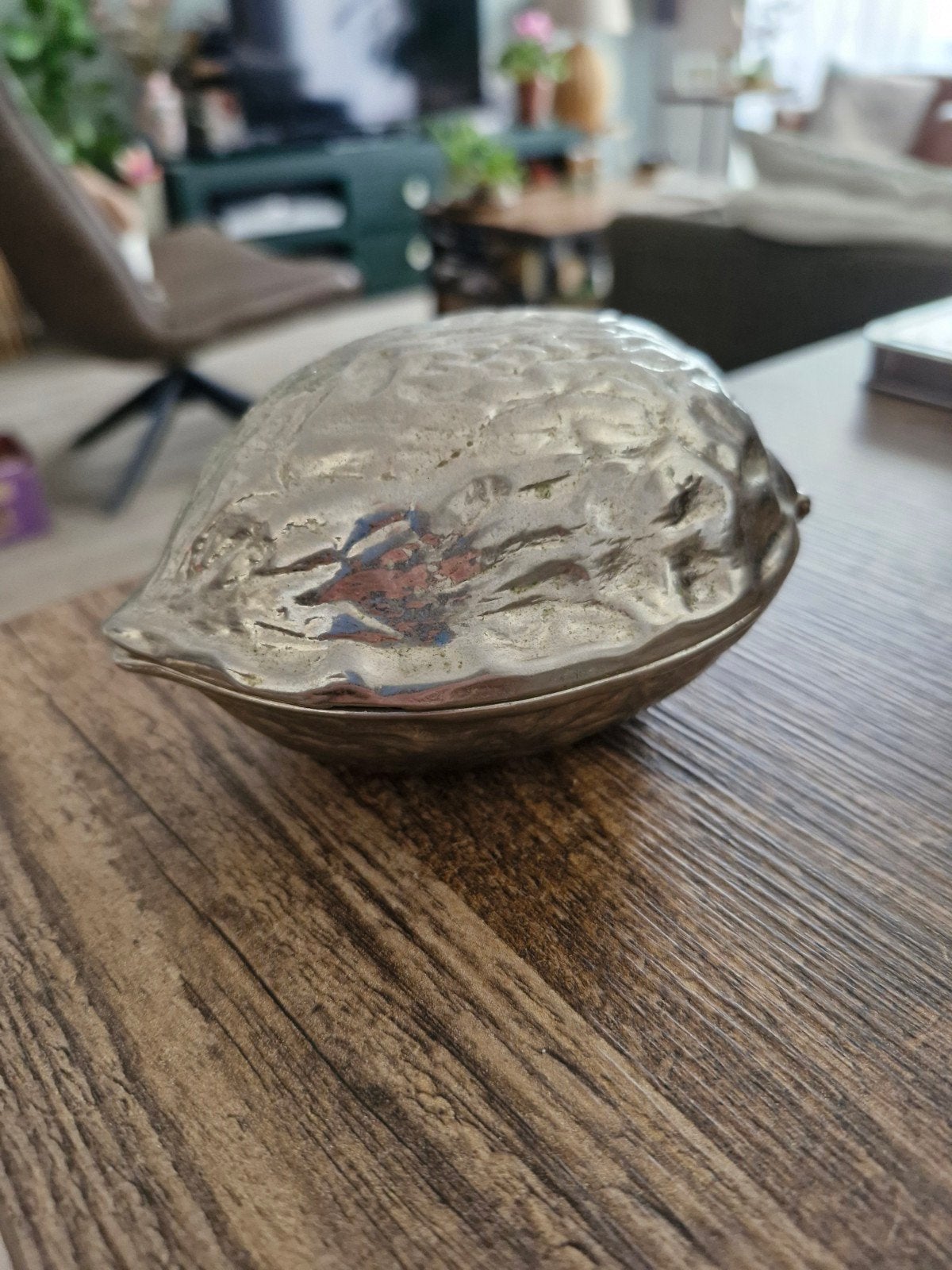 verzilverde metalen Retro / vintage walnoot noten kraker, Ophalen of Verzenden, Huis en Inrichting