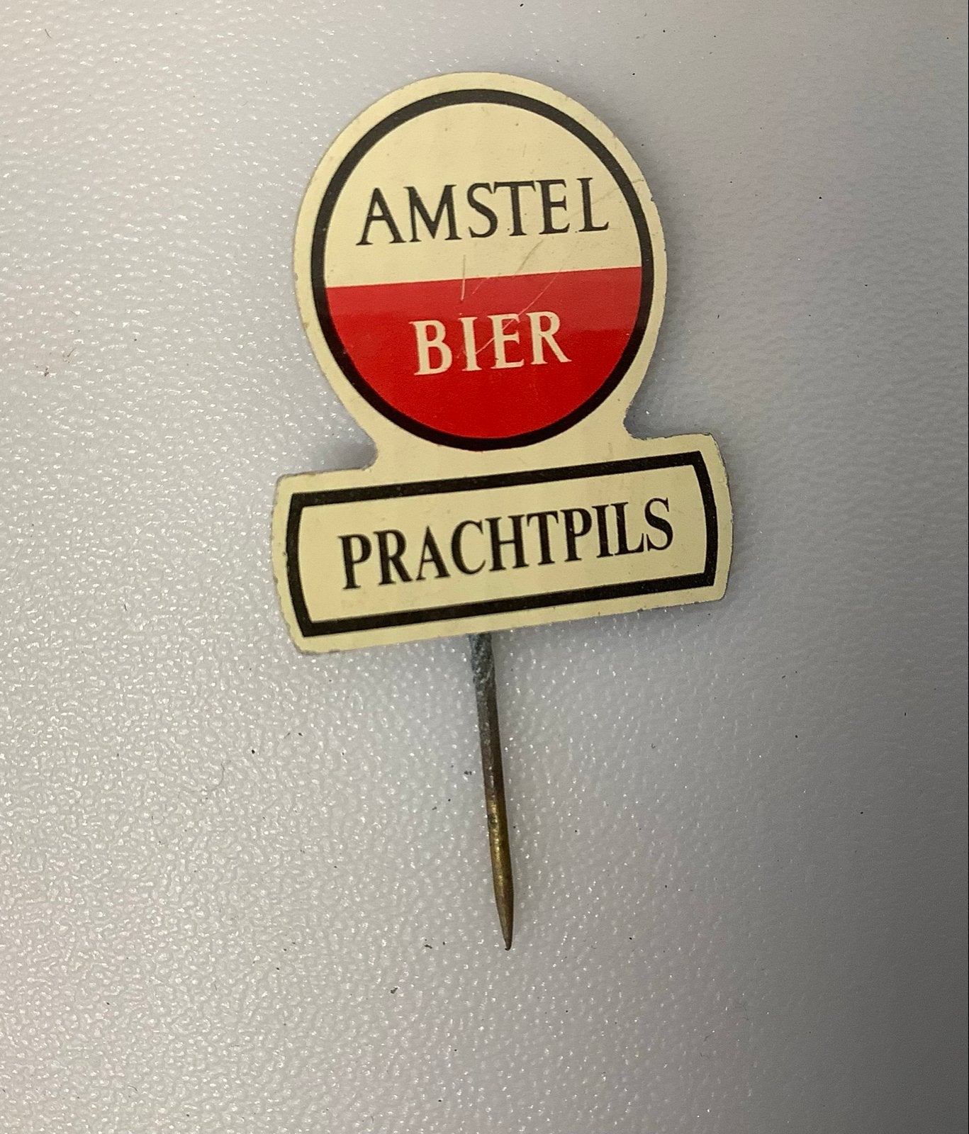Vintage Amstel Bier Prachtpils Reclame Speldje., Verzamelen, Ophalen of Verzenden, Gebruikt
