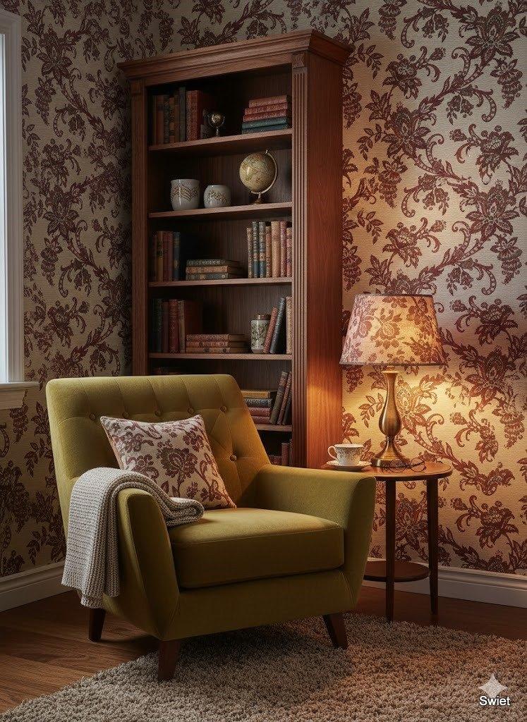 14206 ossenrood paisley bloemenbehang vintage swiet, Verzenden, Minder dan 10 m², Beige