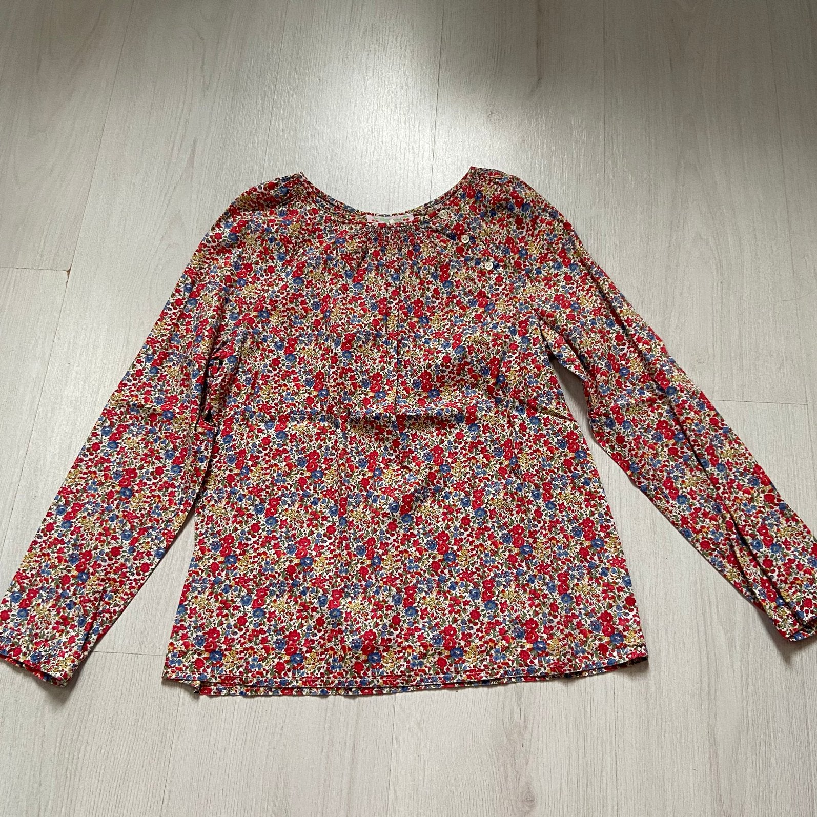 gebloemde BONPOINT blouse mt 12 Liberty of London stof, Verzenden, Meisje, Overhemd of Blouse