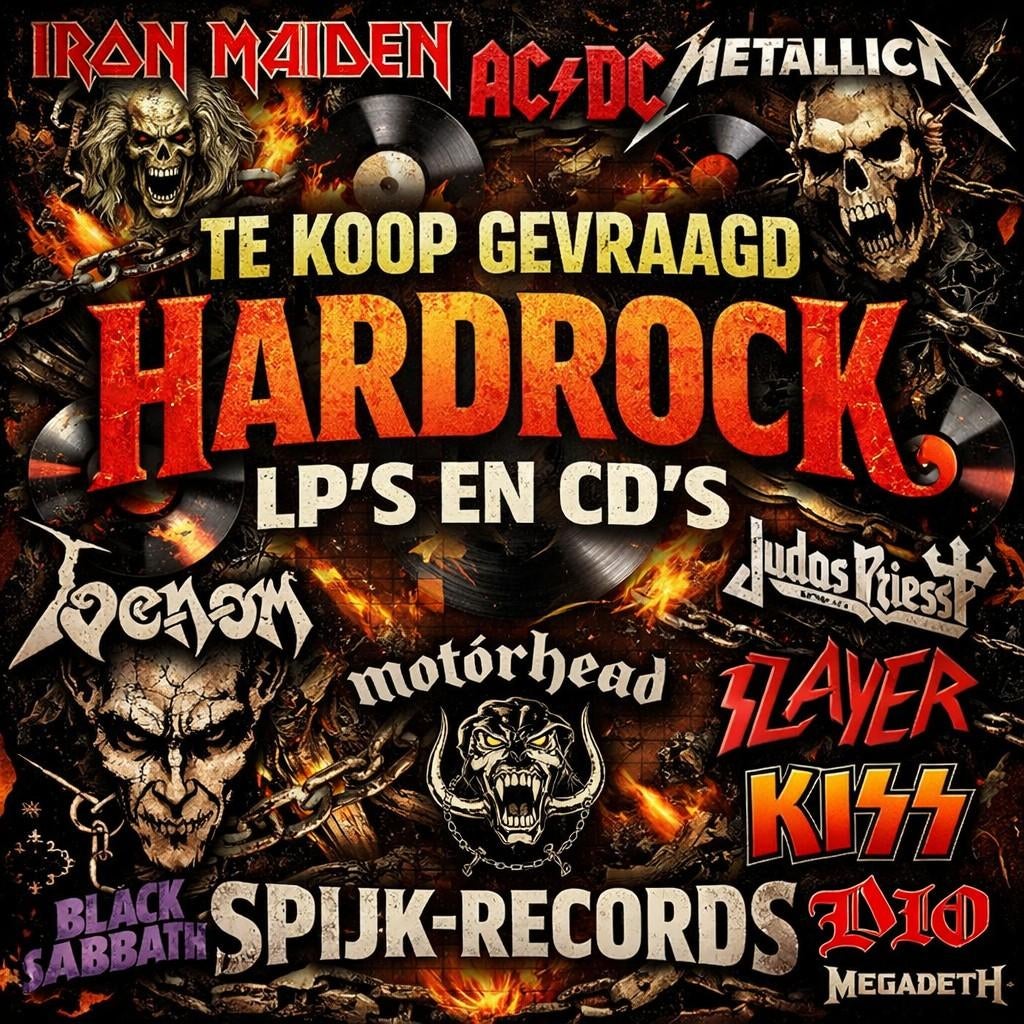 Te koop gevraagd hardrock Metal lp's cd's singles, Verzenden