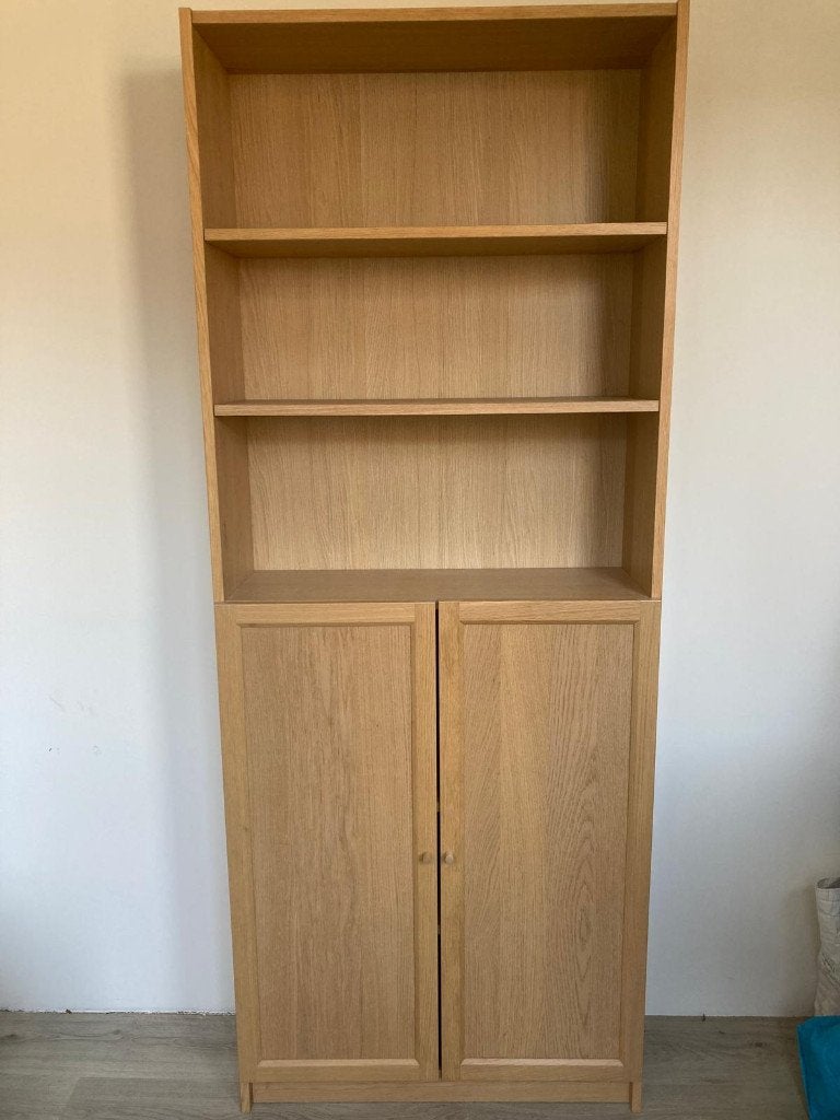 Boekenkast (IKEA billy/oxberg), Ophalen, Met deur(en), 200 cm of meer, Eikenhout