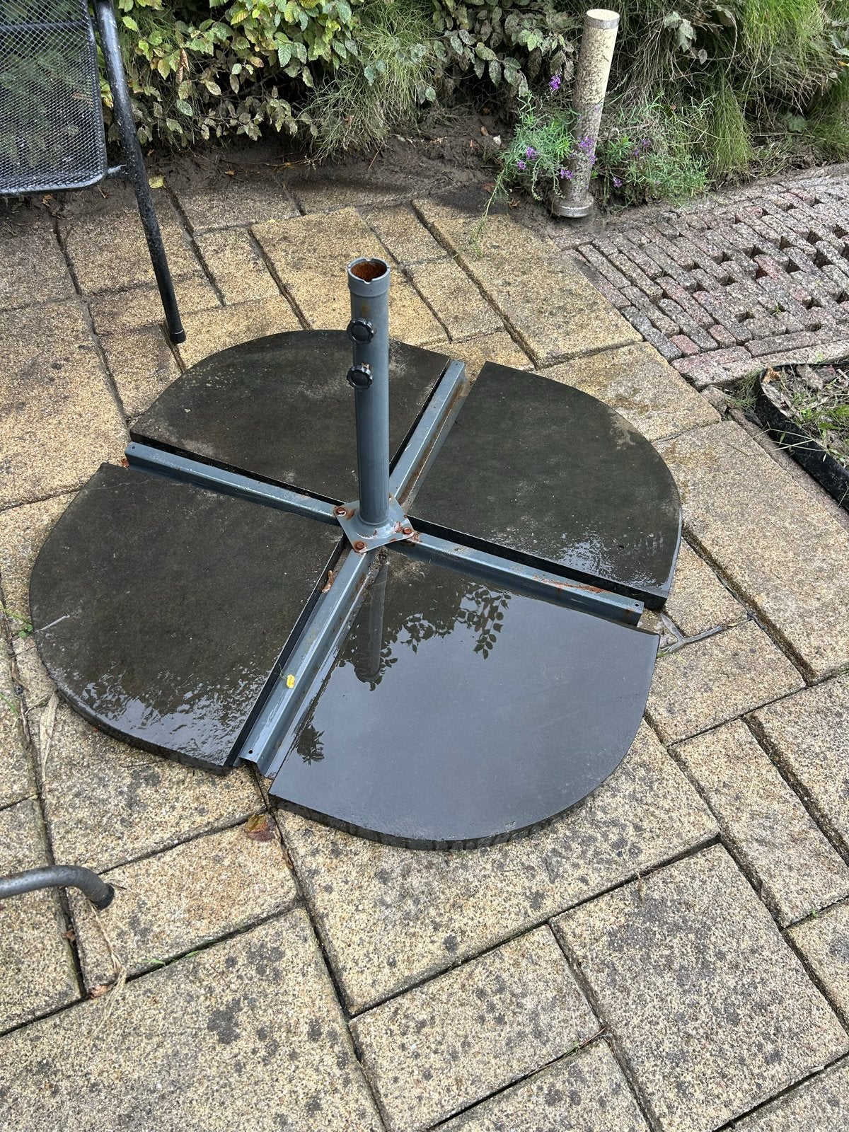 Parasolvoet met tegels, Ophalen, Gebruikt, Minder dan 1 meter, Parasolvoet