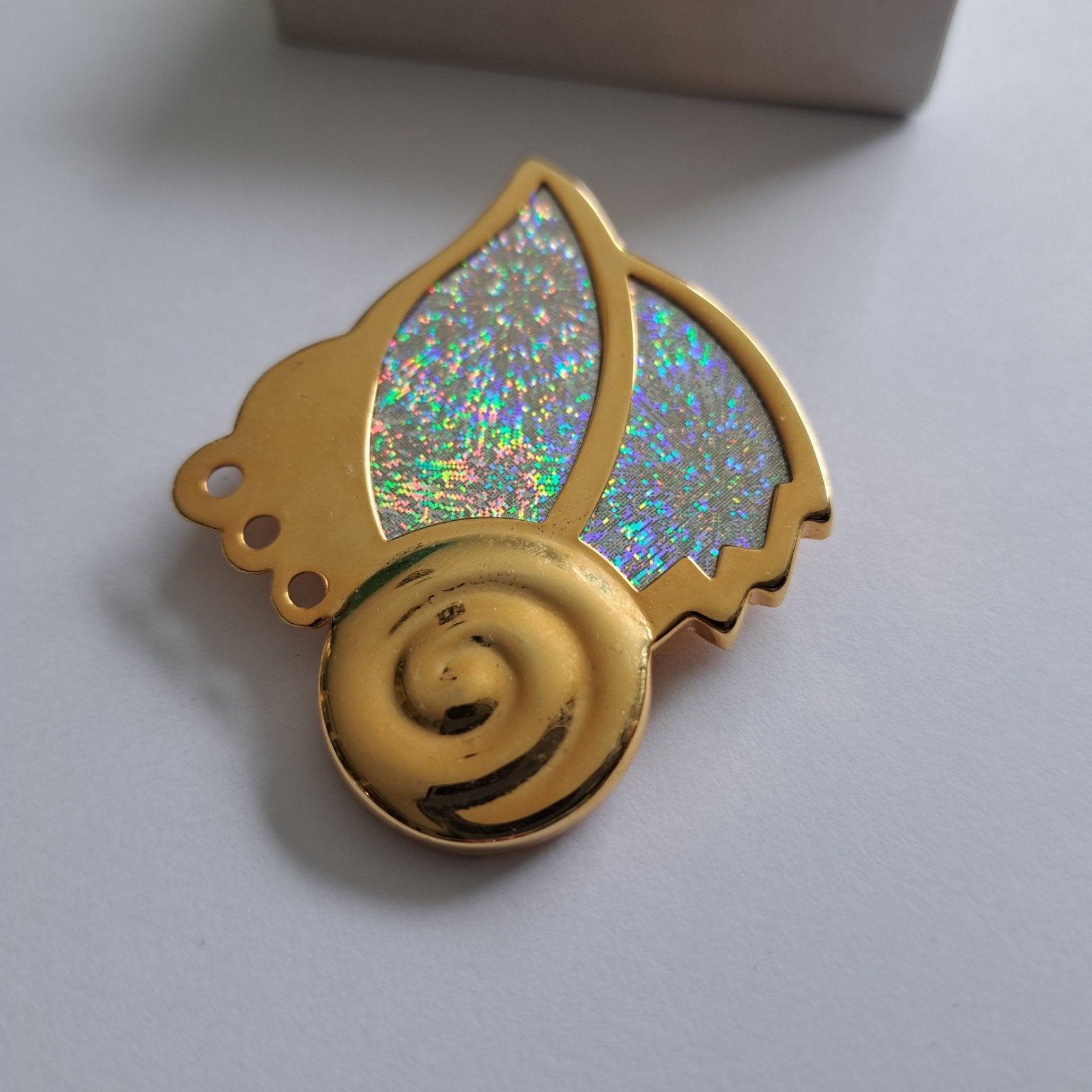 Vintage broche/hanger Sunlight hologram, Verzenden, Gebruikt, Zilver, Overige materialen