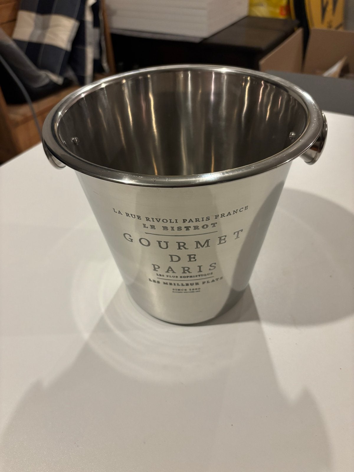 Stijlvolle Flessenkoeler "Gourmet de Paris" - RVS, Flessenkoeler, Gebruikt, Zilver, Ophalen of Verzenden