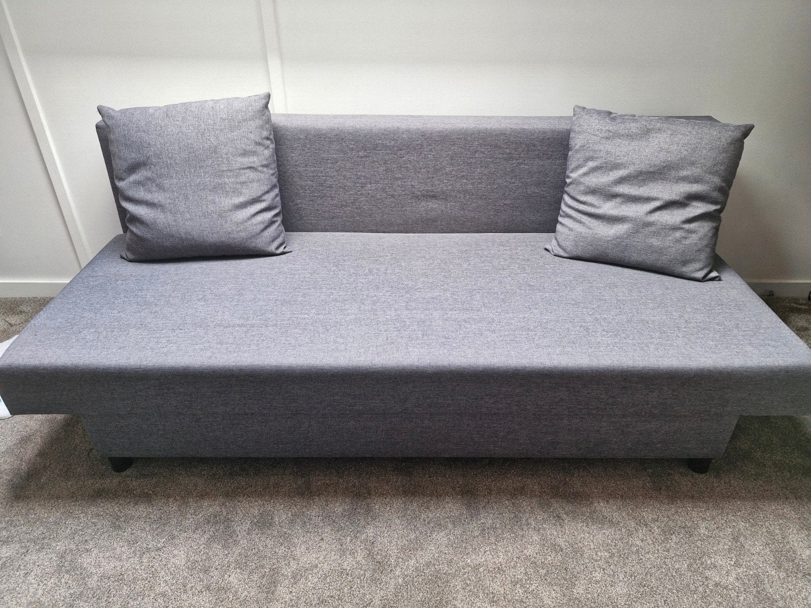Slaapbank met opbergruimte IKEA Asarum, Huis en Inrichting, Ophalen, Tweepersoons, Grijs