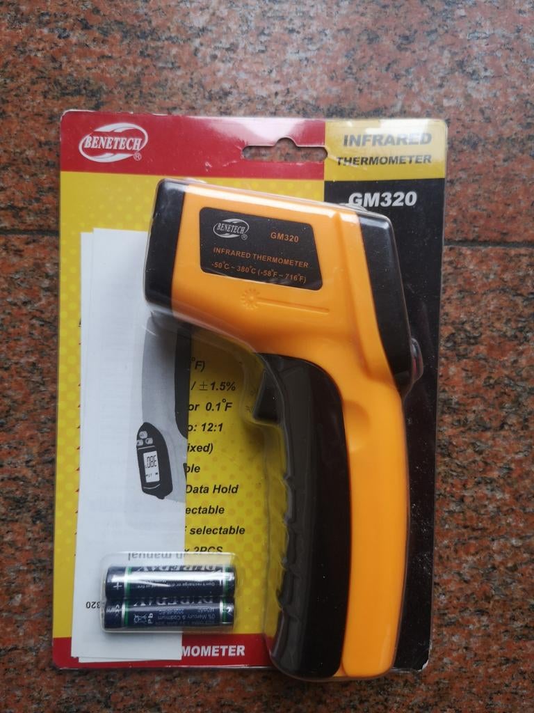 Infrarood Thermometer GM320 - Contactloos Temperatuurmeting, Doe-het-zelf en Verbouw, Meetapparatuur, Ophalen of Verzenden, Nieuw