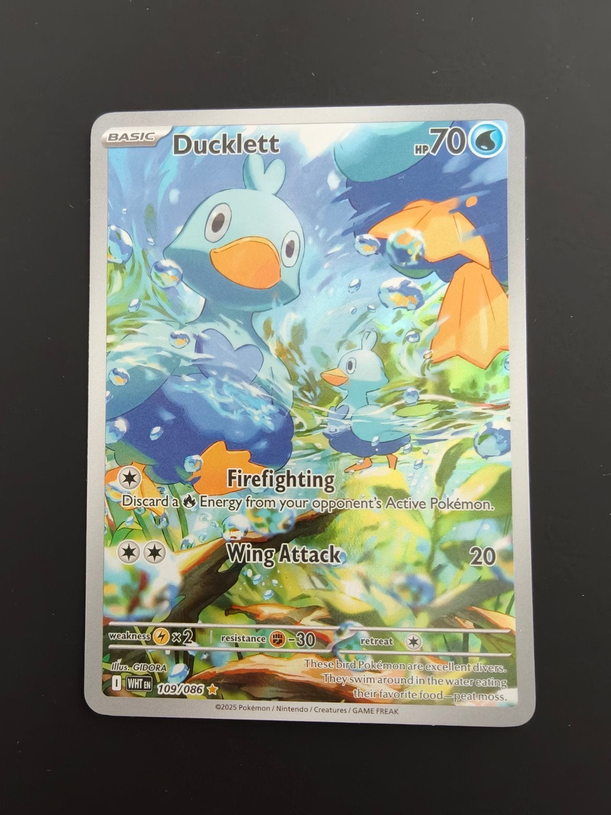 Pokémon Kaart: Ducklett 109/086 (Zeldzaam), Ophalen of Verzenden, Zo goed als nieuw, Losse kaart