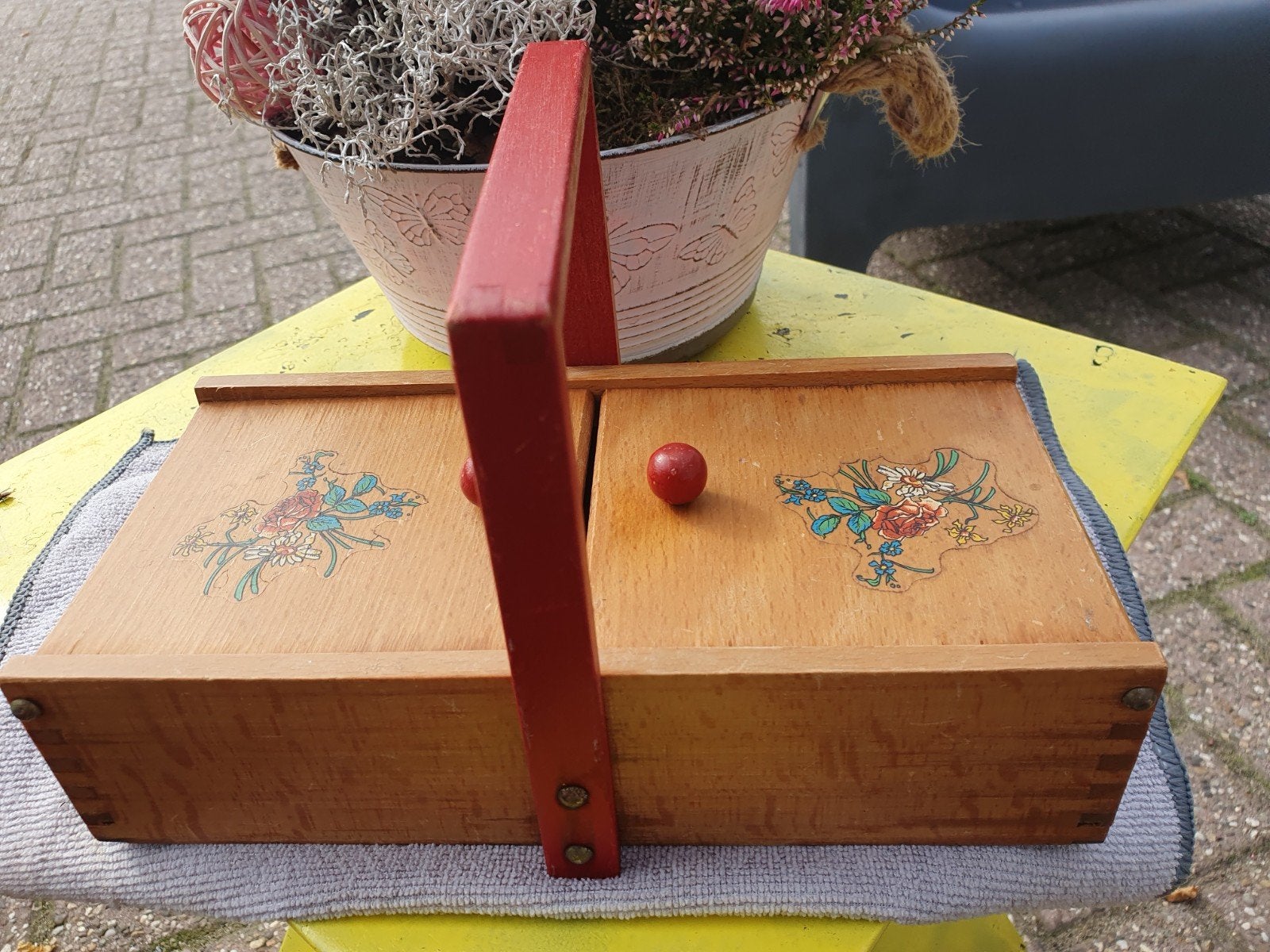 naaikistje 20 13 7 cm. +Panter sigaren doosje.  Heel oud, Gebruikt, Minder dan 50 cm, Ophalen of Verzenden, 5 – 50